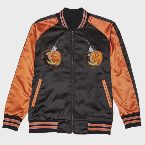 Halloween Pumpkin Bomber Jacket