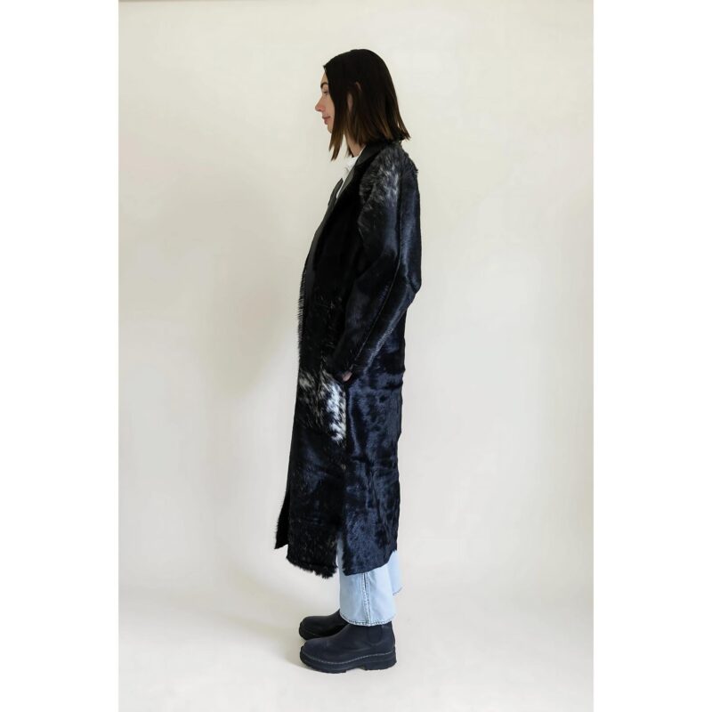 Luxury Black Faux Fur Long Coat - Image 3