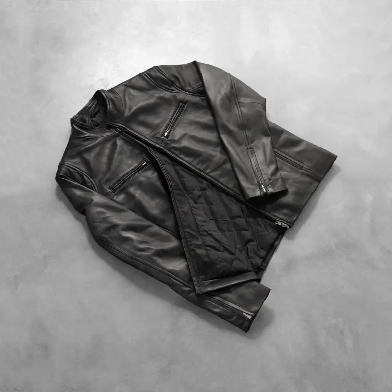 Men’s Black Leather Jacket – Classic Biker Style with Modern Edge - Image 4