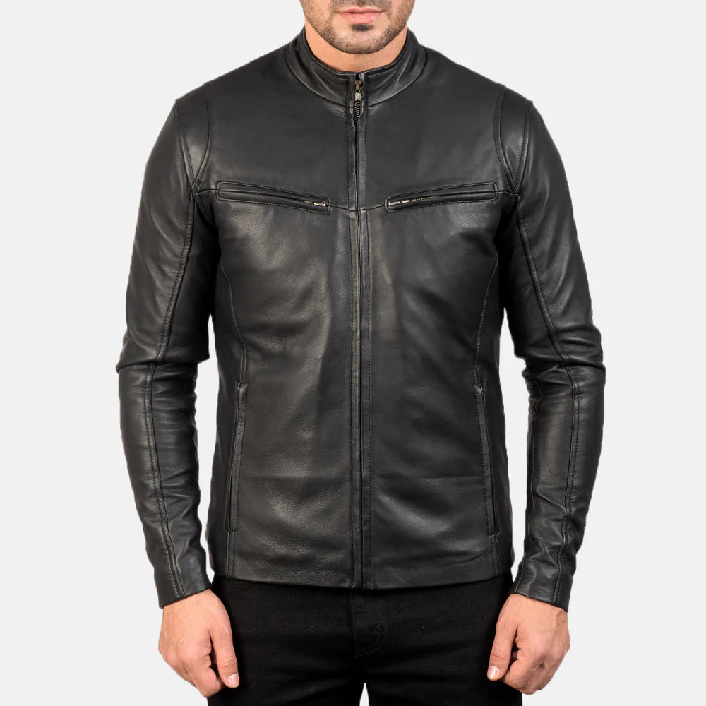 Men’s Black Leather Jacket – Classic Biker Style with Modern Edge