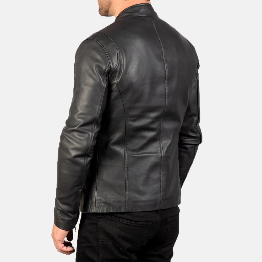 Men’s Black Leather Jacket – Classic Biker Style with Modern Edge - Image 2