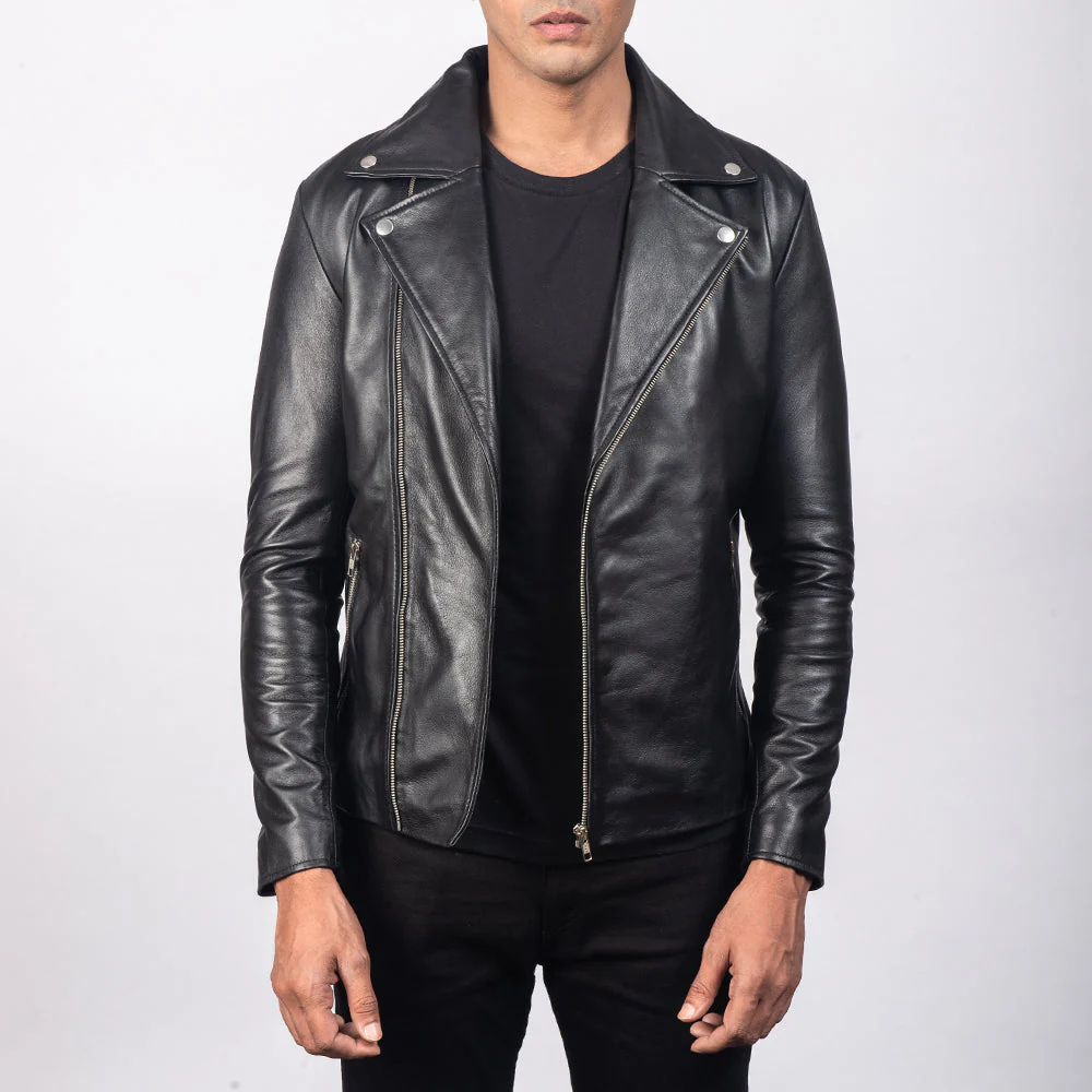 Noah Black Leather Biker Jacket for Men & Women - Image 2