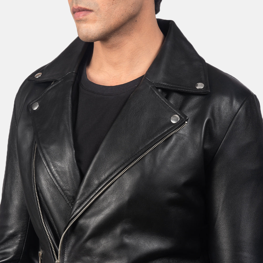 Noah Black Leather Biker Jacket for Men & Women - Image 4