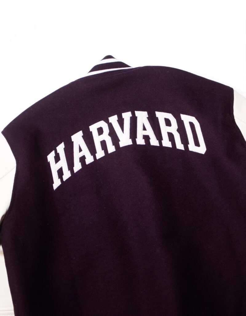 Stylish Maroon & White Varsity Jacket with “H” Patch - Image 3