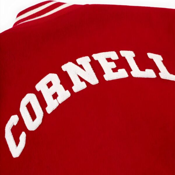 Men’s Red & White Varsity Jacket – Classic Letterman Baseball Snap Button Jacket
