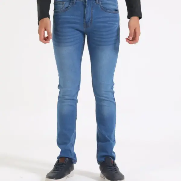 Men’s Blue Slim Fit Denim Jeans – Stretch Casual Everyday Wear Jeans