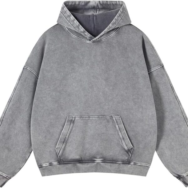 Premium Acid Wash Cotton Oversized Hoodie – Unisex Vintage Streetwear Pullover