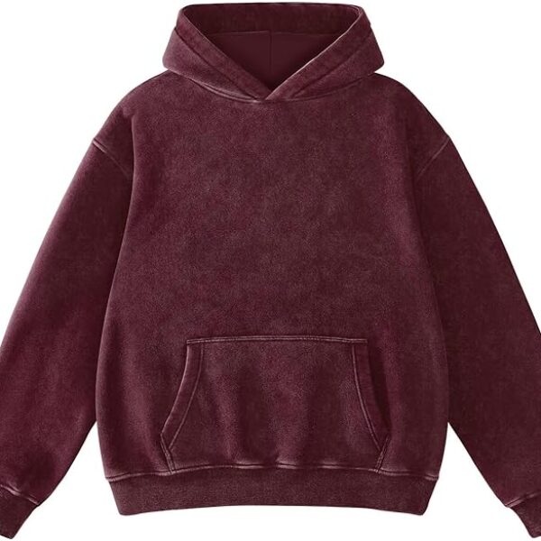 Women's Oversized Maroon Pullover Hoodie – Premium Fleece Casual Hooded Sweatshirt