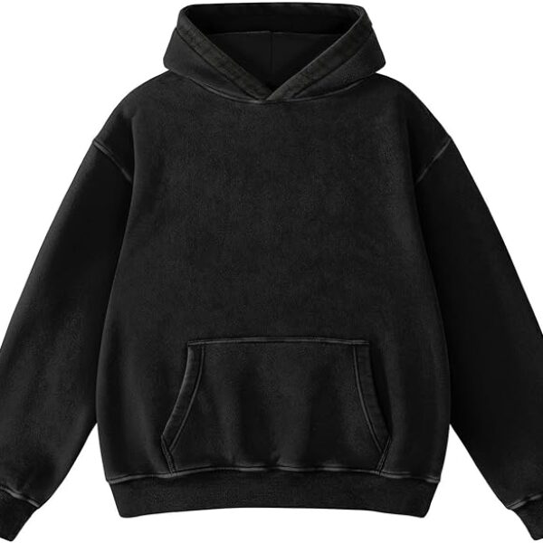 Black Pullover Hoodie – Premium Cotton Fleece Unisex Hooded Sweatshirt