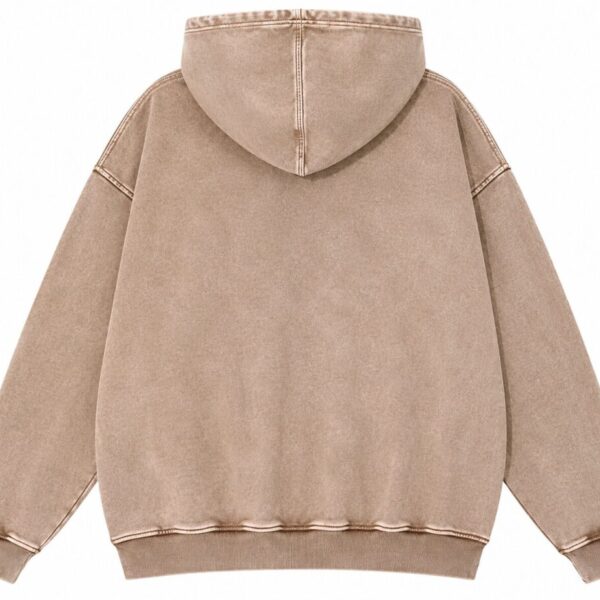 Premium Sand Beige Acid Wash Oversized Hoodie – Vintage Cotton Streetwear Pullover