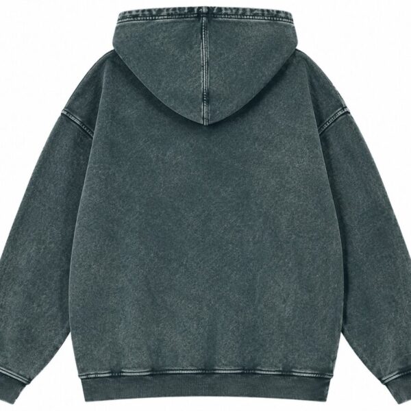 Premium Forest Green Acid Wash Oversized Hoodie – Vintage Cotton Streetwear Pullover